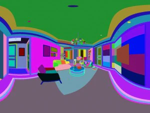 panoramic contemporary style living room dining room 97 3D Model