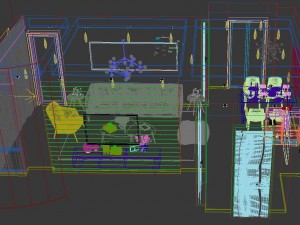 panoramic modern style living room restaurant space 99 3D Model