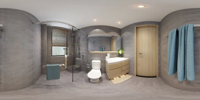 panorama 360 modern style bathroom toilet space 01 3D Model .c4d .max .obj .3ds .fbx .stl .blend 