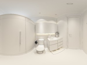 panorama 360 modern style bathroom toilet space 01 3D Model
