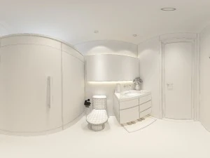 panorama 360 modern style bathroom toilet space 01 3D Model