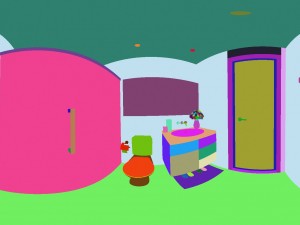 panorama 360 modern style bathroom toilet space 01 3D Model