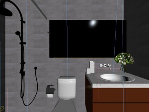 panorama 360 modern style bathroom toilet space 01 3D Model