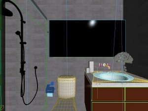panorama 360 modern style bathroom toilet space 01 3D Model
