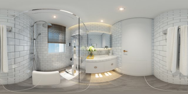panorama 360 modern style bathroom toilet space 02 3D Model .c4d .max .obj .3ds .fbx .stl .blend