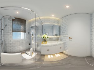 panorama 360 modern style bathroom toilet space 02 Modèle 3D