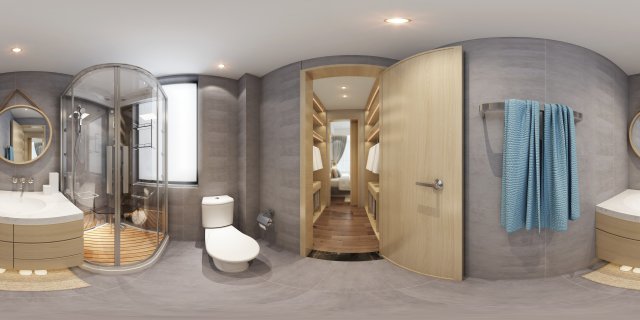 panorama 360 modern style bathroom toilet space 03 3D Модель .c4d .max .obj .3ds .fbx .stl .blend 