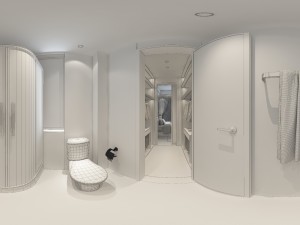 panorama 360 modern style bathroom toilet space 03 3D Модель