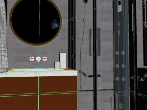 panorama 360 modern style bathroom toilet space 03 3D Модель