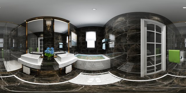 panorama 360 modern style bathroom toilet space 04 3D 모델 .c4d .max .obj .3ds .fbx .stl .blend 