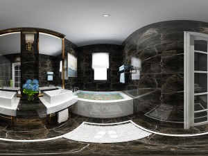 panorama 360 modern style bathroom toilet space 04 3D Model
