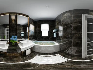 panorama 360 modern tarz banyo tuvalet alanı 04 3D Model