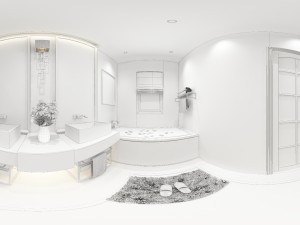 panorama 360 modern style bathroom toilet space 04 3D 모델