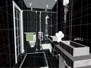 panorama 360 modern style bathroom toilet space 04 3D 모델