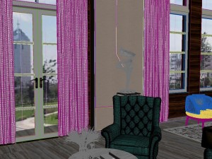 panoramic neo-classical style dining room kitchen space 02 3D Модель