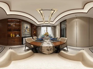 Panorama-Esszimmer im neoklassizistischen Stil, Küchenbereich 03 3D Modell