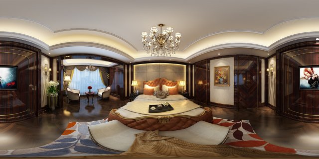 panorama 360 neoclassical style family bedroom space 01 Modelo 3D .c4d .max .obj .3ds .fbx .stl .blend 