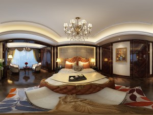 panorama 360 neoclassical style family bedroom space 01 Modello 3D