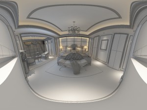 panorama 360 neoclassical style family bedroom space 01 Modelo 3D