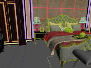 panorama 360 neoclassical style family bedroom space 01 Modelo 3D