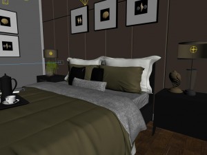 panoramic neo-classical style family bedroom space 02 3D मॉडल