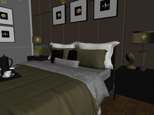 panoramic neo-classical style family bedroom space 02 3D Model
