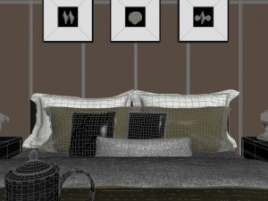 panoramic neo-classical style family bedroom space 02 3D मॉडल