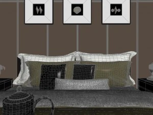 panoramic neo-classical style family bedroom space 02 3D Model