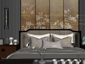 panoramic neo-classical style family bedroom space 03 Modèle 3D