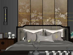 panoramic neo-classical style family bedroom space 03 3D Model