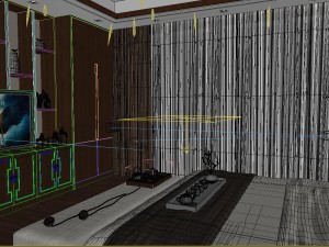 panoramic neo-classical style family bedroom space 03 Modèle 3D