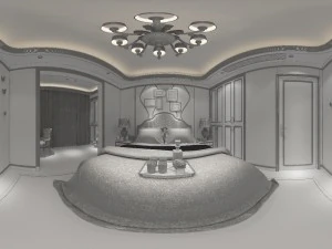 panoramic neo - classical style family bedroom space 04 3D Model
