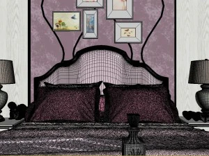 panoramic neo - classical style family bedroom space 04 3D Model