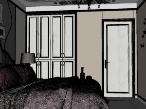 panoramic neo - classical style family bedroom space 04 3D Модель