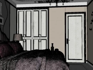 panoramic neo - classical style family bedroom space 04 3D Model