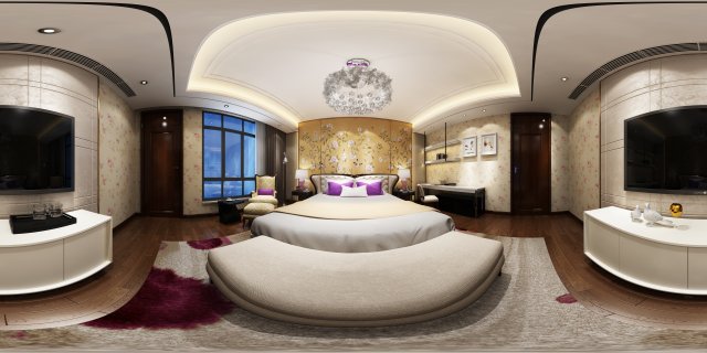 panoramic neo-classical style family bedroom space 05 3D मॉडल .c4d .max .obj .3ds .fbx .stl .blend 