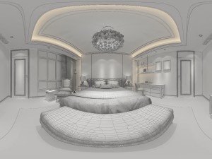 panoramic neo-classical style family bedroom space 05 3D मॉडल