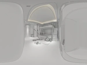 panoramic neo-classical style family bedroom space 06 3D Model