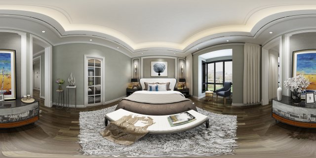 panoramic neo-classical style family bedroom space 07 Modèle 3D .c4d .max .obj .3ds .fbx .stl .blend 