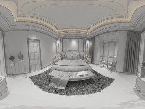 panoramic neo-classical style family bedroom space 07 Modèle 3D