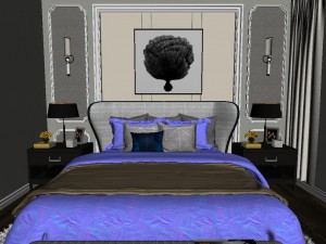 panoramic neo-classical style family bedroom space 07 Modèle 3D