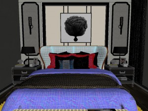 panoramic neo-classical style family bedroom space 07 Modèle 3D