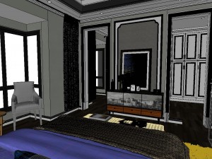 panoramic neo-classical style family bedroom space 07 Modèle 3D