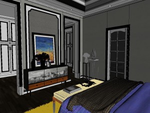 panoramic neo-classical style family bedroom space 07 Modèle 3D