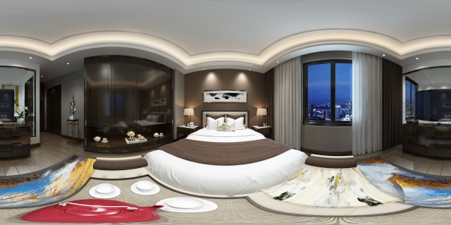 panoramic neo-classical style family bedroom space 08 3D Model .c4d .max .obj .3ds .fbx .stl .blend