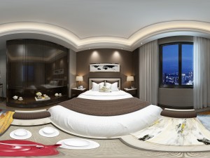 panoramic neo-classical style family bedroom space 08 Modèle 3D