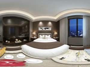 파노라마 신고전주의 스타일의 가족 침실 공간 08 3D 모델