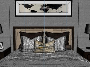 panoramic neo-classical style family bedroom space 08 3D Model