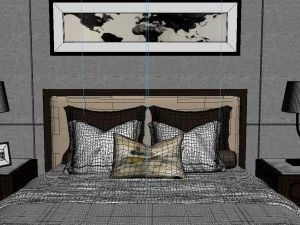 panoramic neo-classical style family bedroom space 08 3D Model