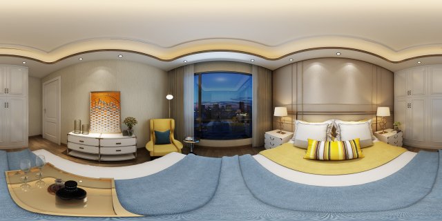 panoramic neo-classical style family bedroom space 09 3Dモデル .c4d .max .obj .3ds .fbx .stl .blend 